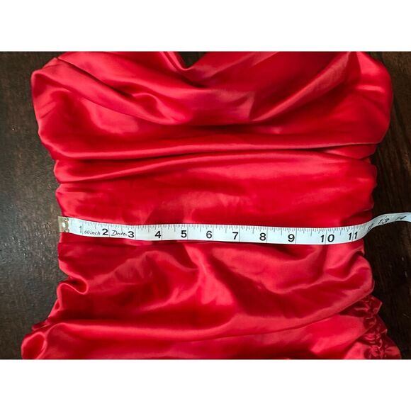 Oh Polly All For You Red Lace trim Mini Dress Size 4 - Picture 9 of 10